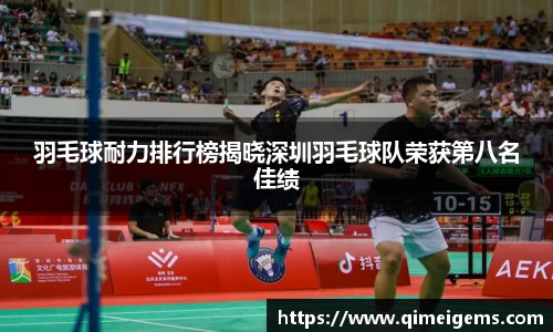 羽毛球耐力排行榜揭晓深圳羽毛球队荣获第八名佳绩