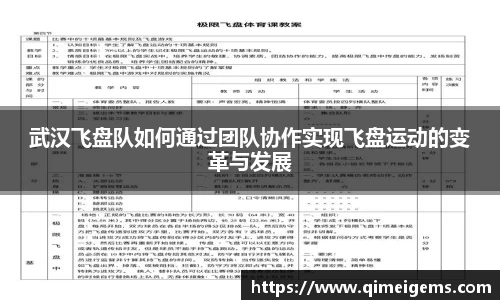 武汉飞盘队如何通过团队协作实现飞盘运动的变革与发展